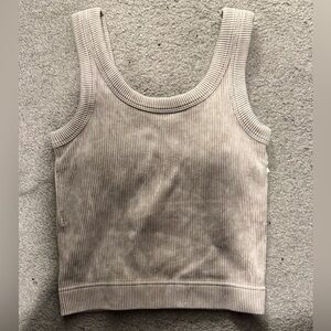 Zenana Outfitters Ribbed Beige Tank Top